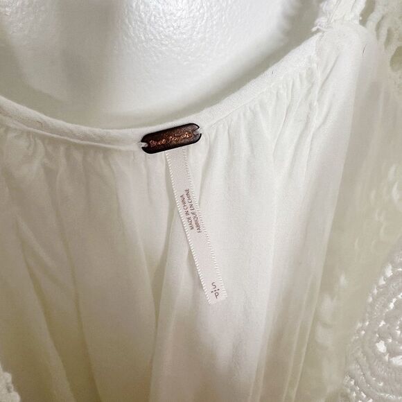 Free People FREE-EST FREYA White Crochet Mini Dress Size S - Picture 9 of 9